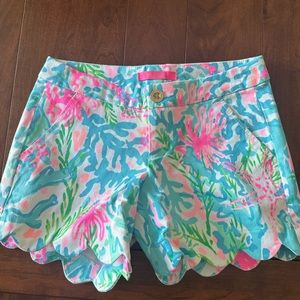 Lilly Pulitzer Buttercup Stretch Short, Size 00, Coral Bay print